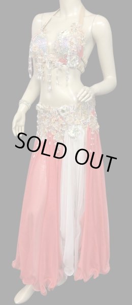 画像3: エジプトAmrオリエンタルコスチューム☆white salmon flamingo ☆ (3)