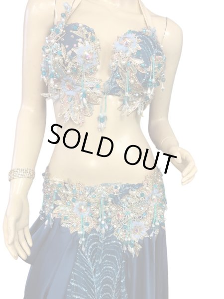 画像2: エジプトAmrオリエンタルコスチューム☆Silky madonna blue ☆ (2)