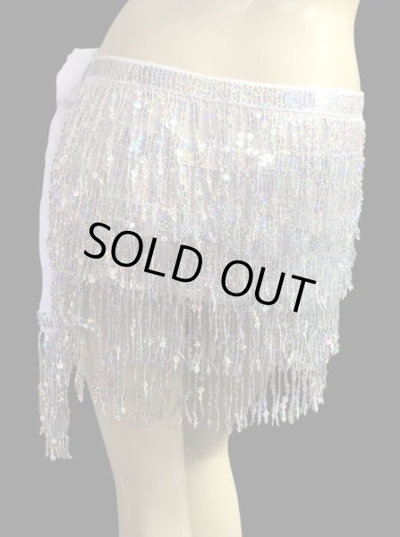 画像2: シャラシャラスパンコールヒップスカーフ☆silver ☆ (2)