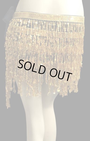 画像2: シャラシャラスパンコールヒップスカーフ☆gold ☆ (2)