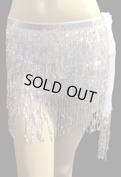 画像1: シャラシャラスパンコールヒップスカーフ☆silver ☆ (1)