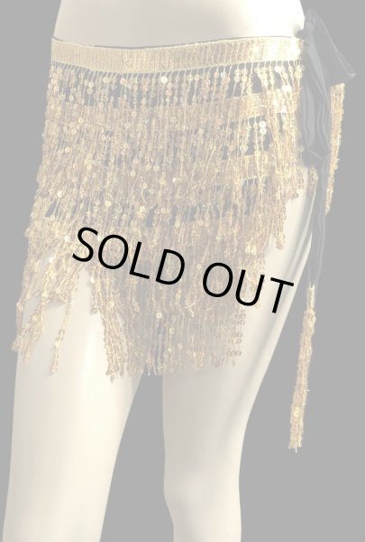 画像3: シャラシャラスパンコールヒップスカーフ☆gold ☆ (3)