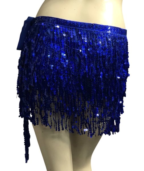 画像2: シャラシャラスパンコールヒップスカーフ☆royal blue ☆ (2)