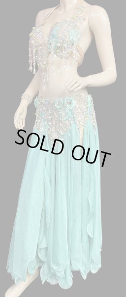 画像3: エジプトAmrオリエンタルコスチューム☆smooth emerald green ☆ (3)