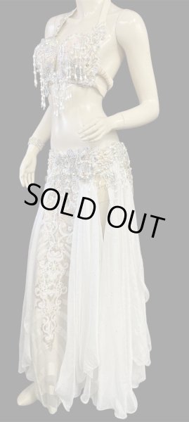 画像2: エジプトAmrオリエンタルコスチューム☆lacy Cristal white ☆ (2)