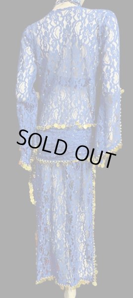 画像3: エジプト製ロマンティックレースサイーディ/ バラディドレス ☆ Royal blue ☆ (3)