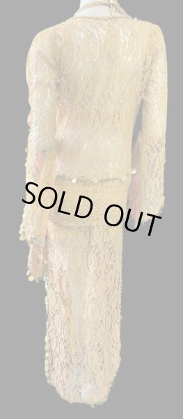 画像3: エジプト製ロマンティックレースサイーディ/ バラディドレス ☆mustard ☆ (3)