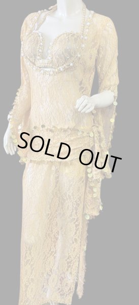 画像2: エジプト製ロマンティックレースサイーディ/ バラディドレス ☆mustard ☆ (2)