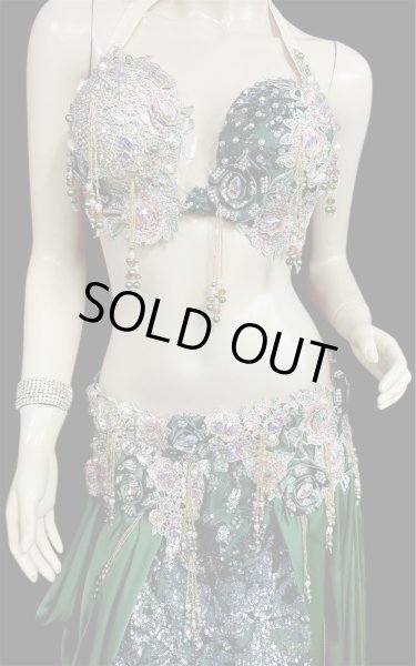 画像2: エジプトAmrオリエンタルコスチューム☆Chic deep green ☆ (2)