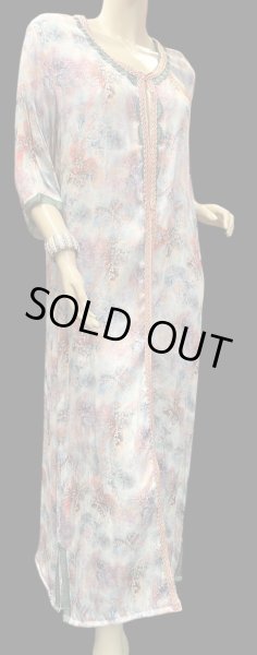 画像2: モロッコのガラベーヤ☆tie-dye purple x blue x orange ☆前開きタイプ☆フロントオープン (2)