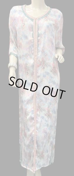 画像1: モロッコのガラベーヤ☆tie-dye purple x blue x orange ☆前開きタイプ☆フロントオープン (1)