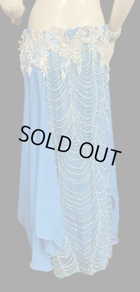 画像4: エジプトAmrオリエンタルコスチューム☆Silky madonna sky blue ☆ (4)