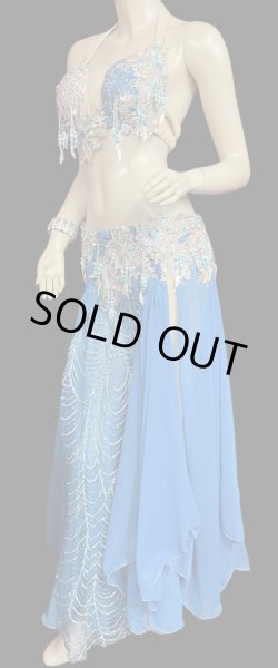 画像3: エジプトAmrオリエンタルコスチューム☆Silky madonna sky blue ☆ (3)