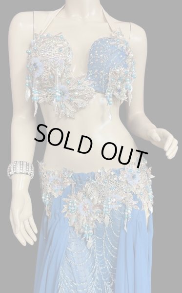 画像2: エジプトAmrオリエンタルコスチューム☆Silky madonna sky blue ☆ (2)