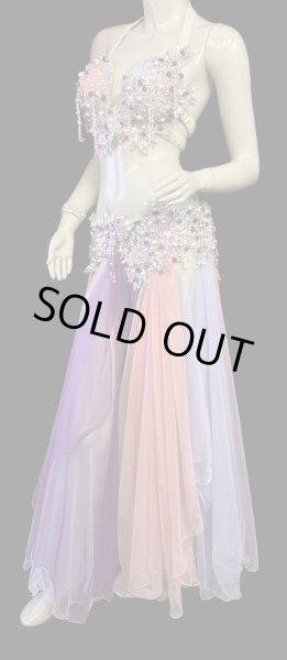 画像3: エジプトAmrオリエンタルコスチューム☆Sherbet salmon pink purple ☆ (3)