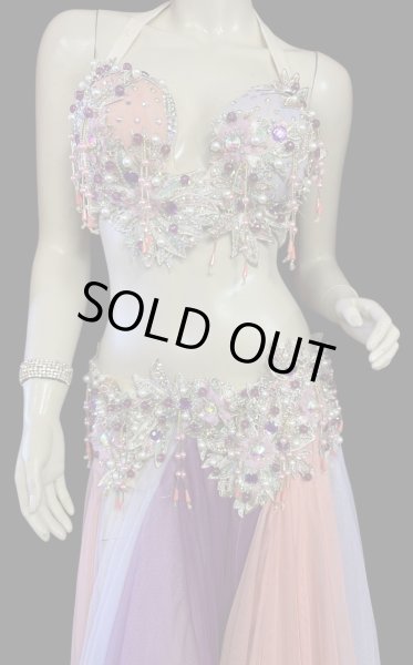 画像2: エジプトAmrオリエンタルコスチューム☆Sherbet salmon pink purple ☆ (2)