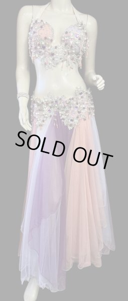 画像1: エジプトAmrオリエンタルコスチューム☆Sherbet salmon pink purple ☆ (1)