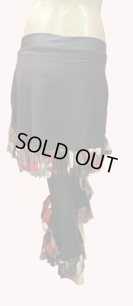 画像2: ♥HANAN/ハナン♥ヒップスカーフストレッチパンツ☆ブラック×ライン☆ (2)