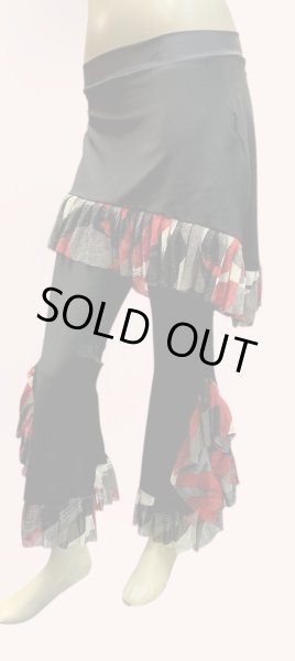 画像3: ♥HANAN/ハナン♥ヒップスカーフストレッチパンツ☆ブラック×ライン☆ (3)