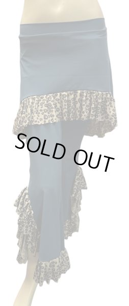 画像1: ♥Amira Jamila♥ヒップスカーフストレッチパンツ☆グリーンX レオパード☆ (1)