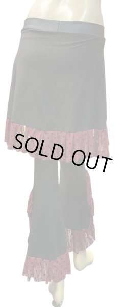 画像2: ♥Amira Jamila♥ヒップスカーフストレッチパンツ☆ブラックXブラックドット☆ (2)