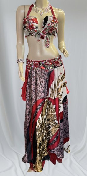 画像1: エジプトオリエンタルコスチューム☆black red ethnic ☆ (1)