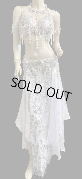 画像2: エジプトAmrオリエンタルコスチューム☆lacy Cristal white ☆ (2)