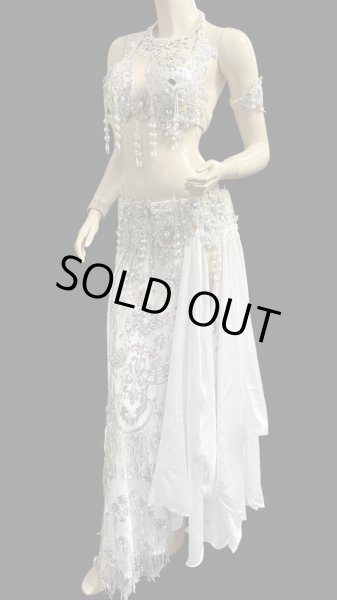 画像4: エジプトAmrオリエンタルコスチューム☆lacy Cristal white ☆ (4)