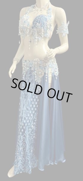 画像4: エジプトAmrオリエンタルコスチューム☆Silky madonna blue ☆ (4)