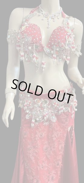 画像3: エジプトAmrオリエンタルコスチューム☆Elegant fresh red ☆ (3)