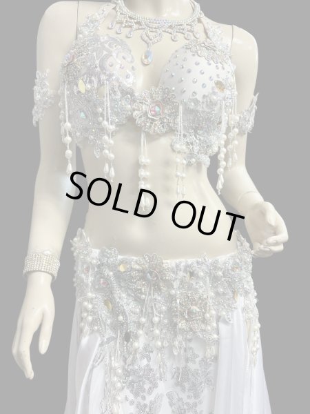 画像3: エジプトAmrオリエンタルコスチューム☆lacy Cristal white ☆ (3)