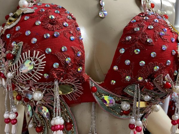 画像7: エジプトAmrオリエンタルコスチューム☆Elegant fresh red ☆ (7)