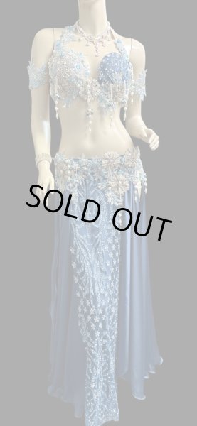 画像2: エジプトAmrオリエンタルコスチューム☆Silky madonna blue ☆ (2)