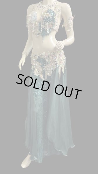 画像4: エジプトAmrオリエンタルコスチューム☆Chic deep green ☆ (4)