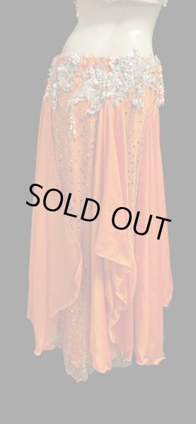 画像4: エジプトAmrオリエンタルコスチューム☆Elegant orange  coral ☆ (4)