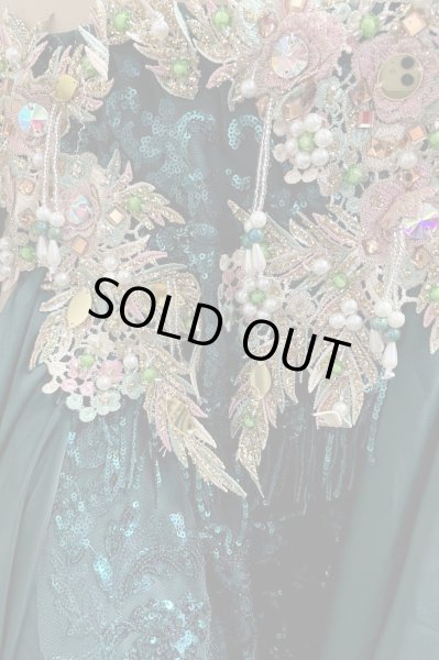 画像7: エジプトAmrオリエンタルコスチューム☆Chic deep green ☆ (7)