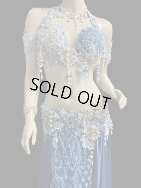 画像3: エジプトAmrオリエンタルコスチューム☆Silky madonna blue ☆ (3)