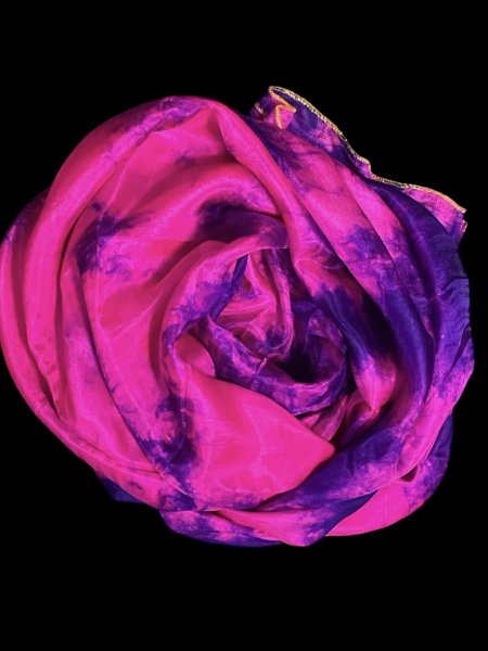 画像2: 5mm habotaiシルクベール☆タイダイ（ムラ染め）☆Fuchsia pink X purple ☆ (2)