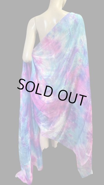 画像1: 5mm habotaiシルクベール☆タイダイ（ムラ染め）☆pink X turquoise X purple  ☆ (1)