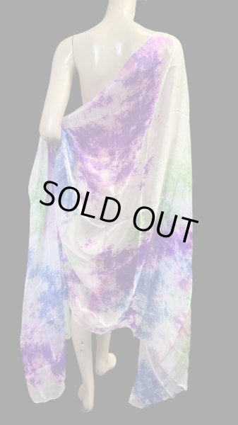 画像1: 5mm habotaiシルクベール☆タイダイ（ムラ染め）☆Blue X purple X green ☆ (1)