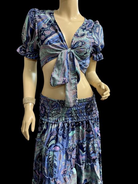 画像2: シルクプリントチョリ&スカートセットVVIII (2)