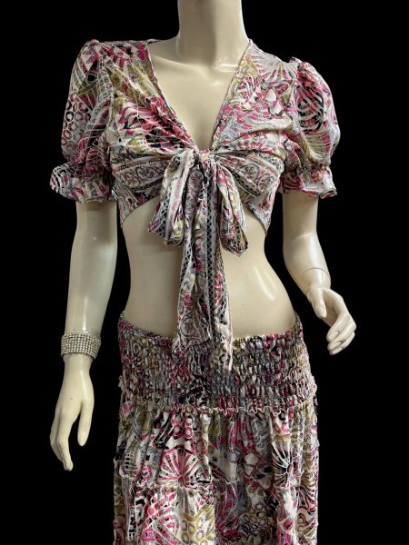 画像2: シルクプリントチョリ&スカートセットVVII (2)