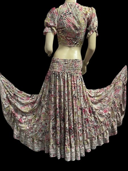 画像3: シルクプリントチョリ&スカートセットVVII (3)