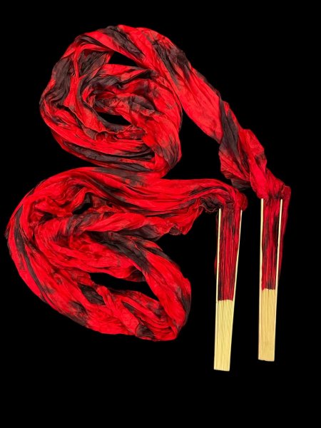 画像1: シルクファンベール（２本セット）/タイダイ☆Red &  black ☆ (1)