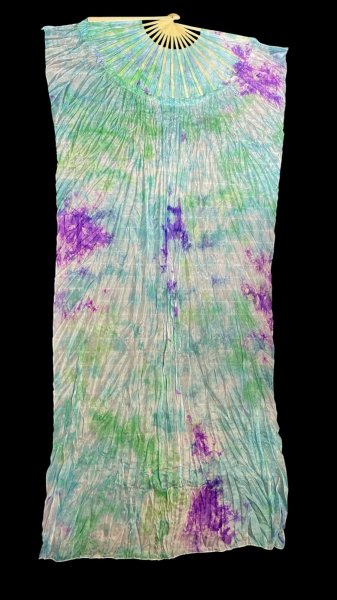 画像2: シルクファンベール（２本セット）/タイダイ☆green&purple& turquoise ☆ (2)