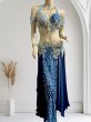 画像1: エジプトAmrオリエンタルコスチューム☆Silky madonna blue ☆ (1)