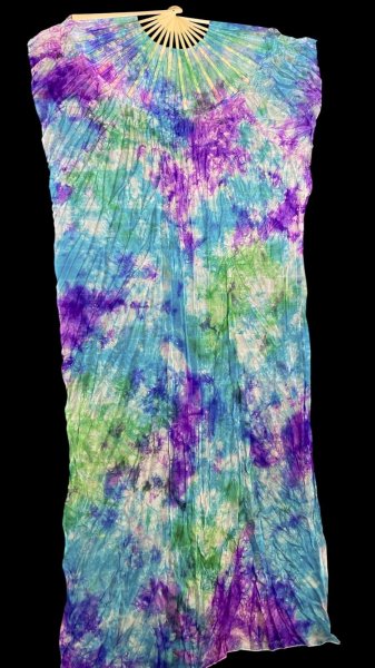 画像2: シルクファンベール（２本セット）/タイダイ☆Purple & turquoise & green ☆ (2)