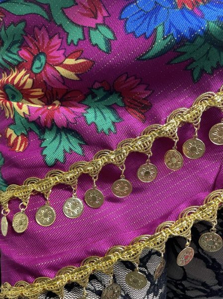 画像2: プリントフラワーコインスカーフ☆Rose pink☆ (2)