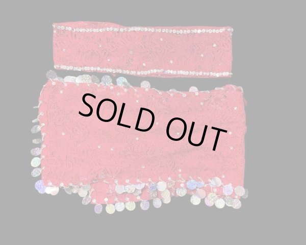 画像5: エジプト製ロマンティックレースサイーディ/ バラディドレス☆Red ☆ (5)