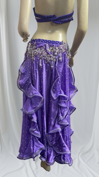 画像4: エジプトオリエンタルコスチューム☆Dark lavender satin brilliant ☆ (4)